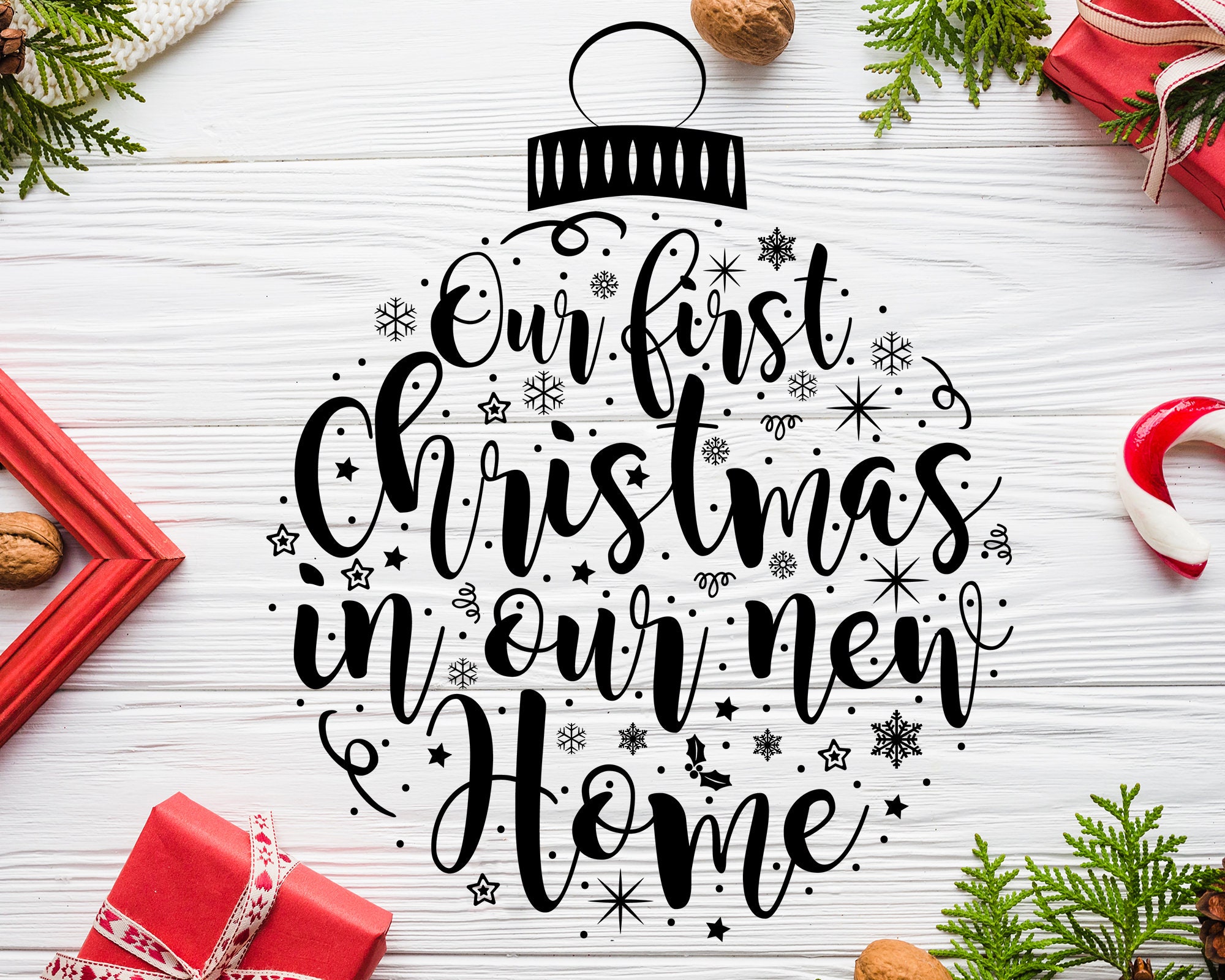 Our first Christmas in our new home svg Ornament svg Etsy