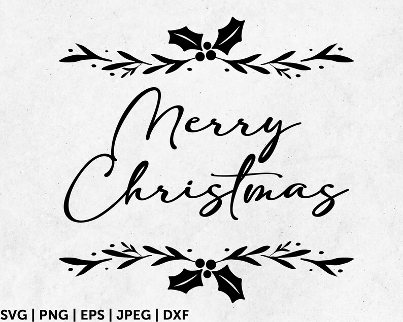 Frohe Weihnachten Svg Weihnachten Holly Kranz Svg Misteln | Etsy
