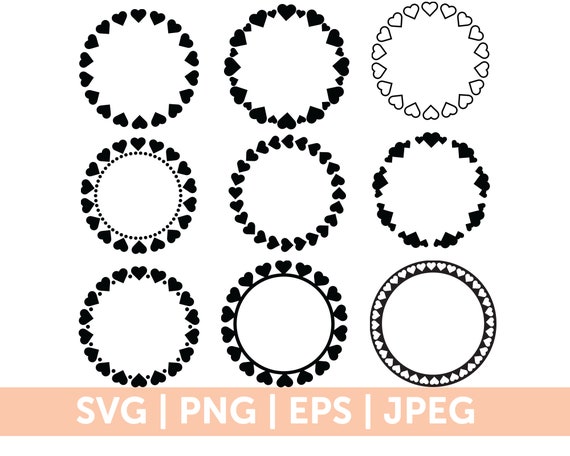 Download Heart Circle Monogram Frame Svg Heart Svg Frame Svg Files Etsy