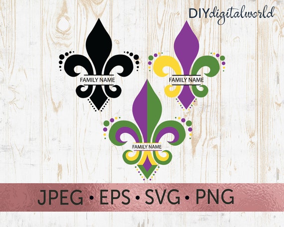 Download Fleur De Lis Split Monogram Mardi Gras Svg Fleur De Lis Svg Etsy
