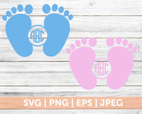 Baby Feet Monogram Svg Newborn Svg Baby Foot Svg Baby Foot Etsy