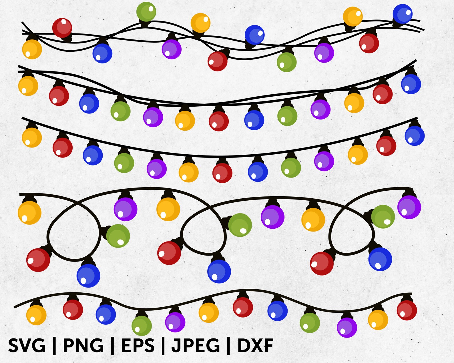Christmas Lights Bundle Christmas Lights Svg Christmas Etsy
