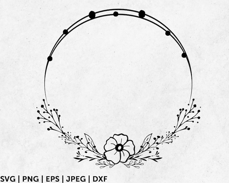 Download Clip Art Leaf Wreath Svg Hand Drawn Laurel Wreath Svg Cricut And Silhouette Monogram Frame Svg Circle Wire Frame With Flowers Svg Circle Svg Art Collectibles
