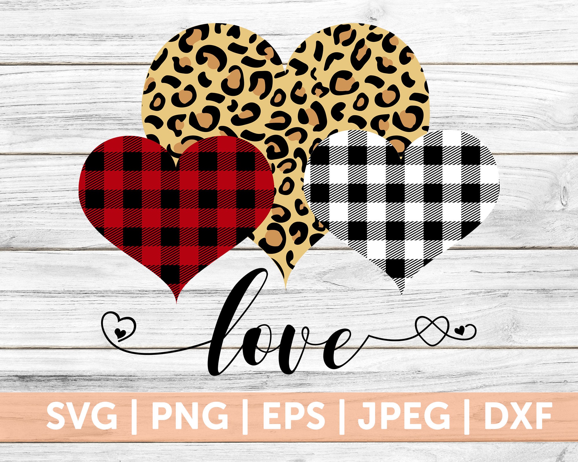 Leopard Print Heart Svg Plaid Heart Svg Animal Print Heart Etsy Canada