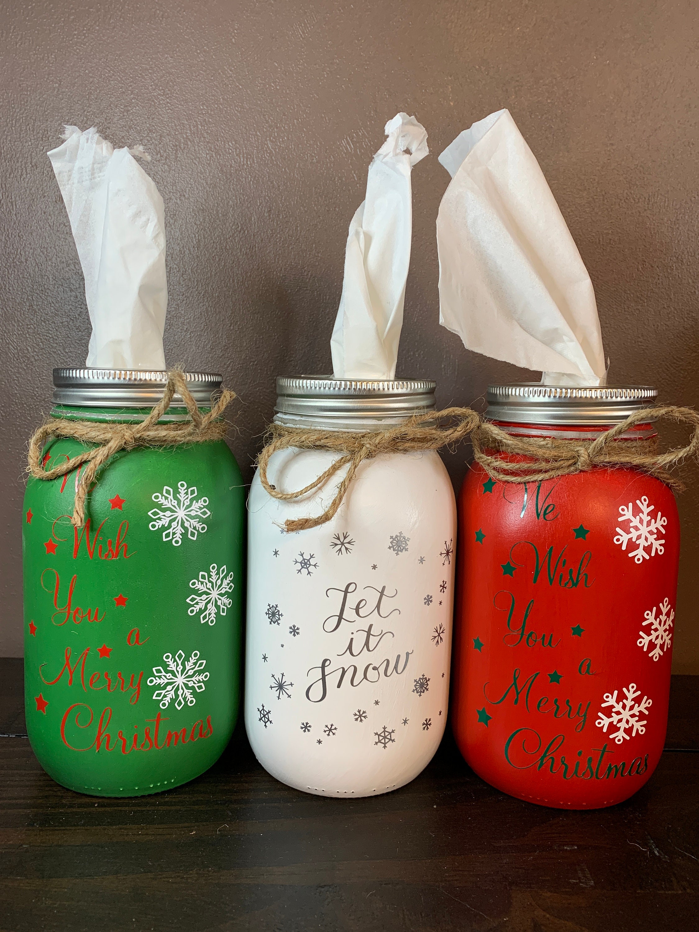Mason Jar Tissue Holder Christmas Tissue Holder Farmhouse Etsy