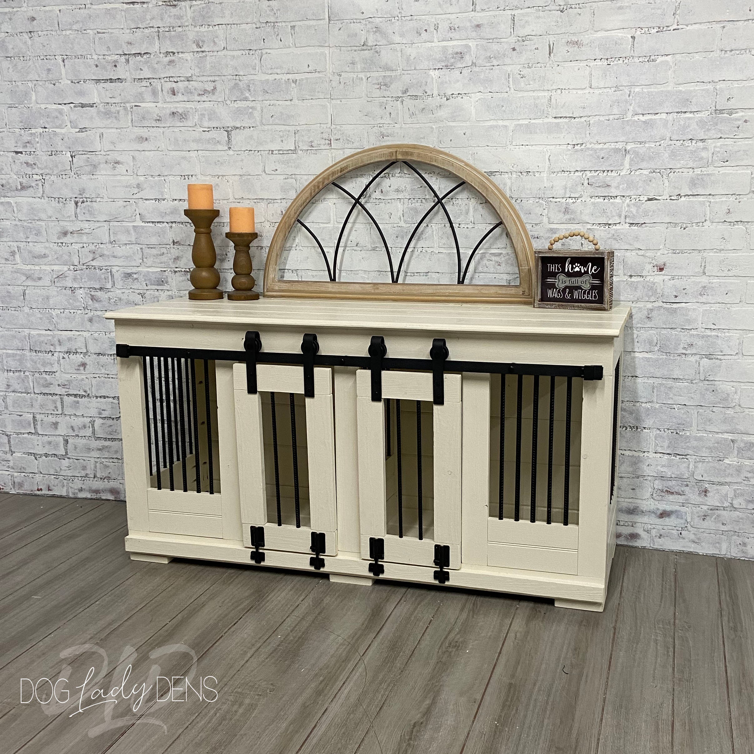 Double Den W/sliding Barn Doors & Storage Drawers Etsy