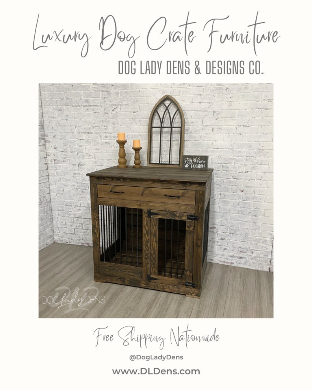 Luxury Dog Crate Furniture / Adjustable Wood Dog Crates / DIY Etsy