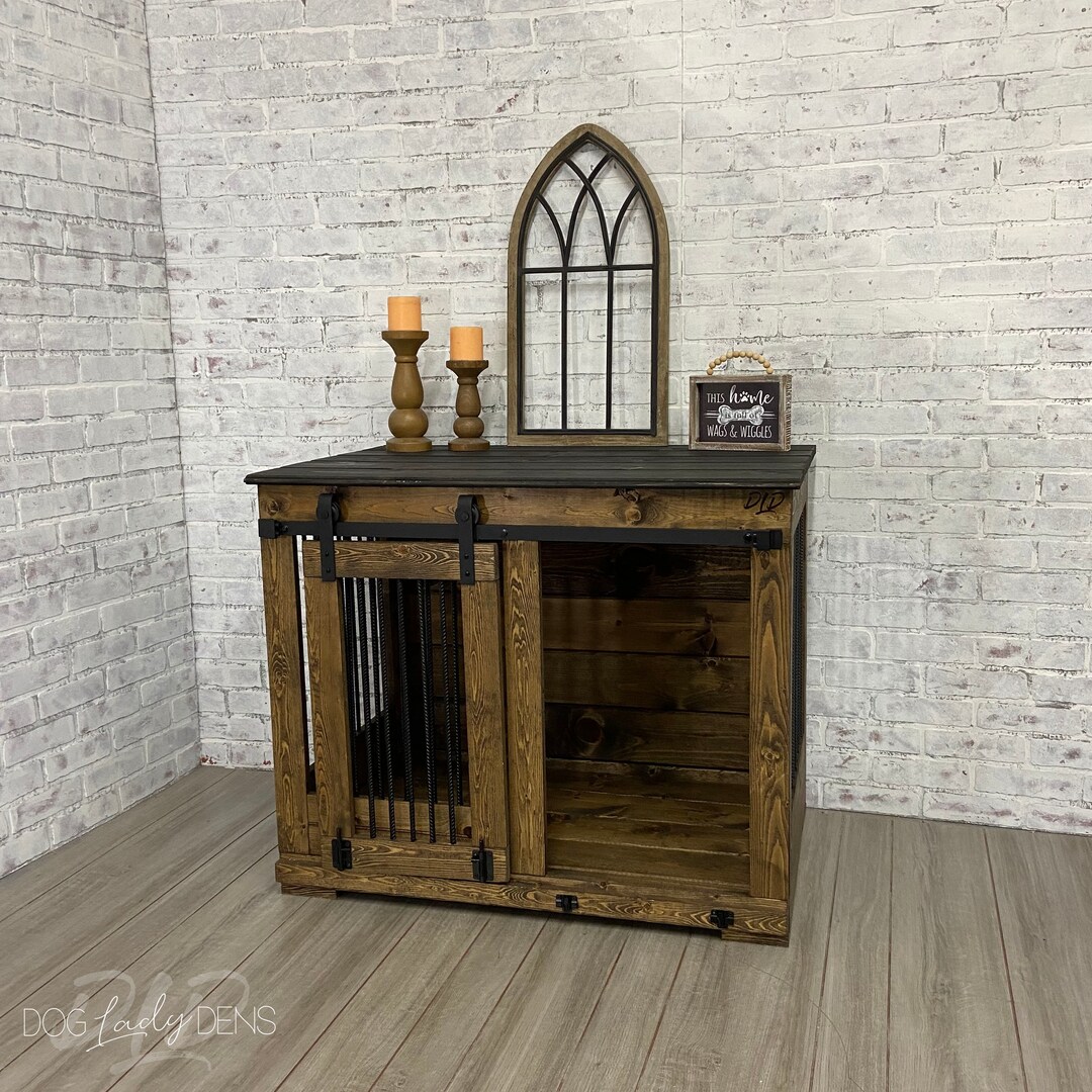 Luxury Dog Crate Furniture / Adjustable Wood Dog Crates / DIY Plans ... - Dog Crate Dens For Bedrooms With Windows
