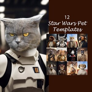 Star Wars Pet Portrait Templates: Digital Animal Costume Backgrounds (JPG)