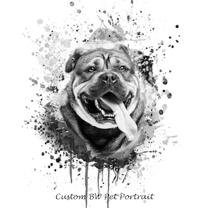 Custom Pet Portrait: Minimalist Black and White Art (Digital Download)