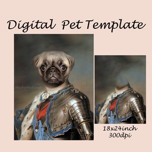 Regal Vintage Animal Costume Pet Knight Photoshop Template JPG