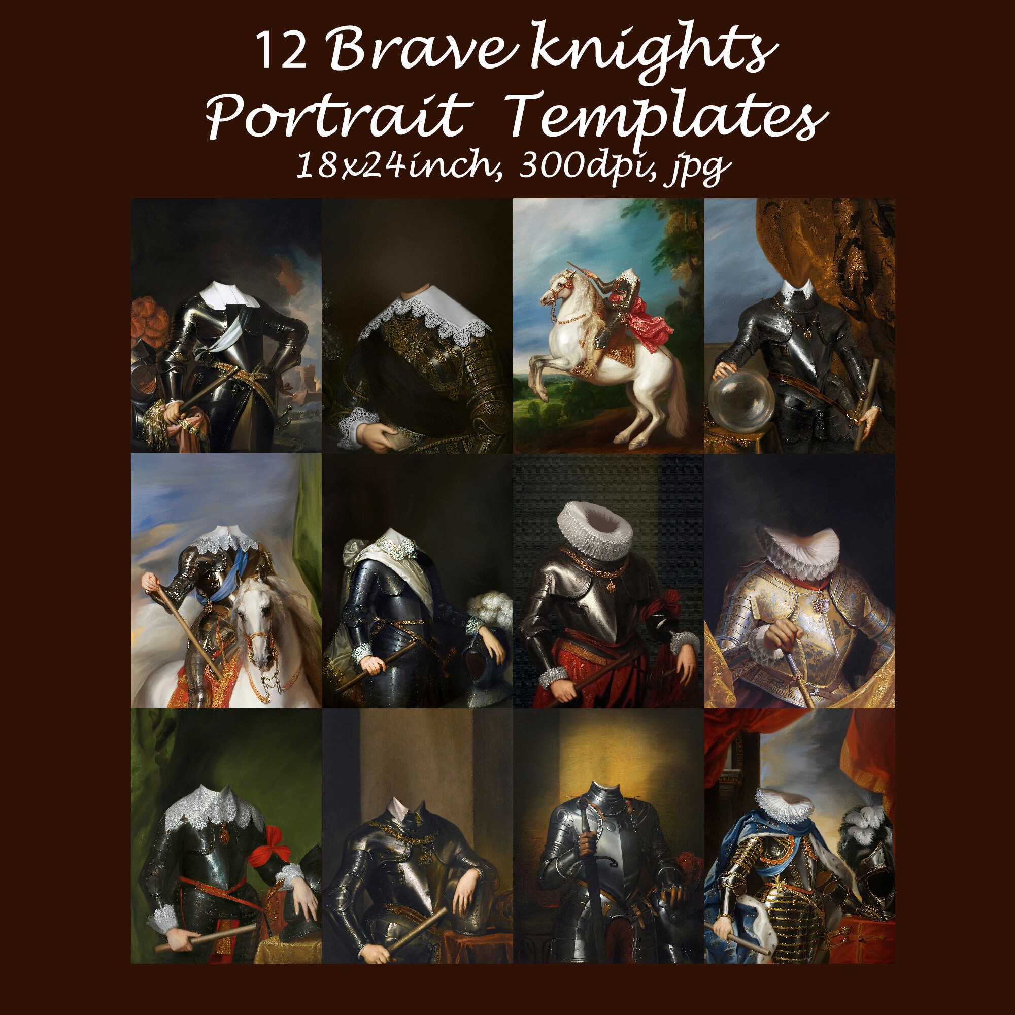 Royal Portrait Templates, Knight Costume Backdrops, Medieval ...