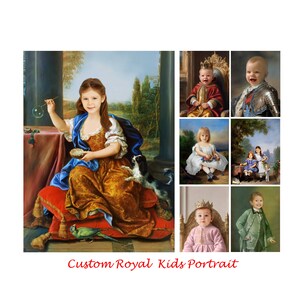 Custom Child Portrait from Photo, Victorian Children Portrait, Royal Renaissance Princess Portrait, Christmas family gift