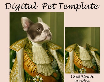 Vintage Animal Costume Napoleon Photoshop Template JPG