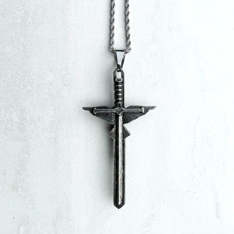 Sword of the Spirit Crucifix Necklace | Handmade Catholic Cross Pendant | Ephesians 6:17 image 6