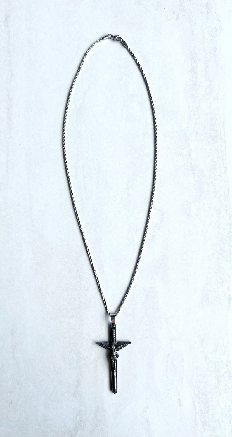 Sword of the Spirit Crucifix Necklace | Handmade Catholic Cross Pendant | Ephesians 6:17 image 8