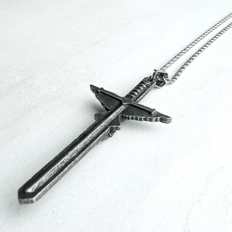 Sword of the Spirit Crucifix Necklace | Handmade Catholic Cross Pendant | Ephesians 6:17 image 7