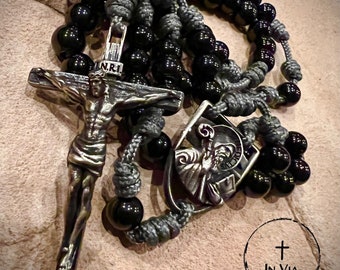 In via St Benedict Handmade Rosary Necklace Catholic Rosary Beads