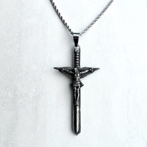 Sword of the Spirit Catholic Cross Necklace