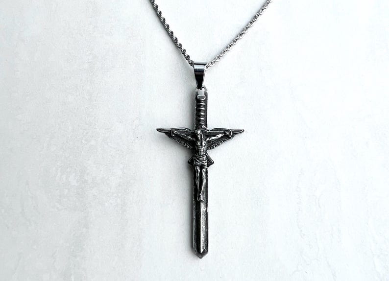 Sword of the Spirit Catholic Cross Necklace