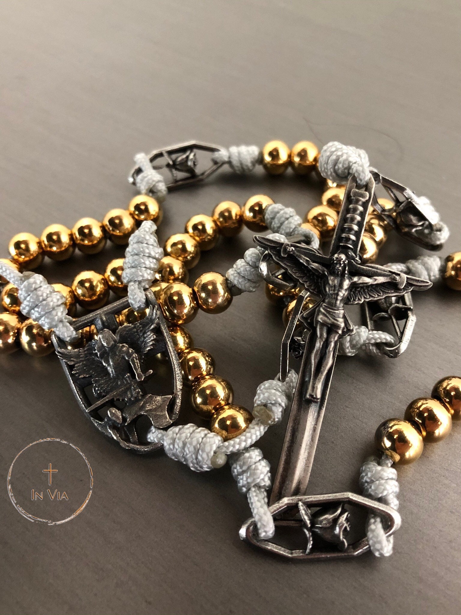 In via St Michael Rosary Catholic Rosary Beads Handmade Rosary
