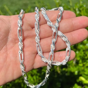 Men's 6MM Solid 925 Sterling Silver Diamond Cut MILANO ROPE Chains