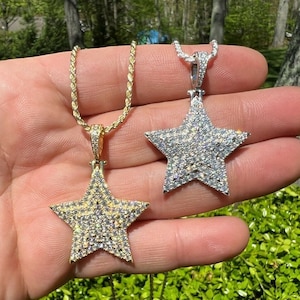 Iced out star chain hot sale
