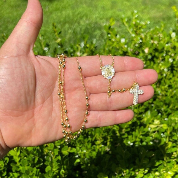 14k Gold Rosary for Men - Etsy