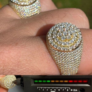 Facettierte Herren Ring Gold Vermeil über Massivem 925 Sterling Silber Größe 7 bis 13 R-M-6A