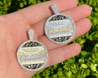 Last Supper Medallion Pendant: Iced Out Simulated Diamond, 925
