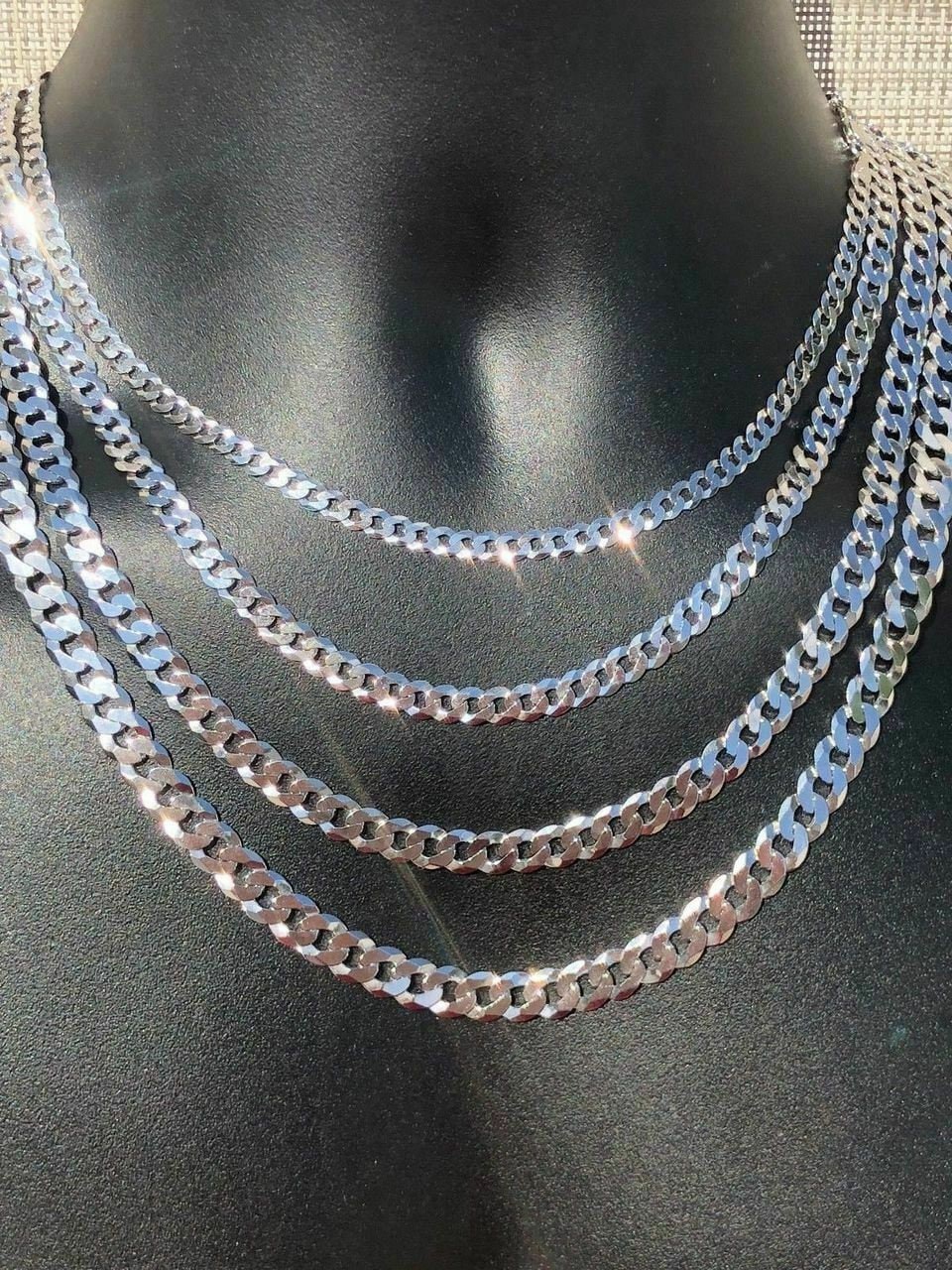 Catena Cubana In Argento Sterling 925 Da 3 Mm, Catena - Foto 5