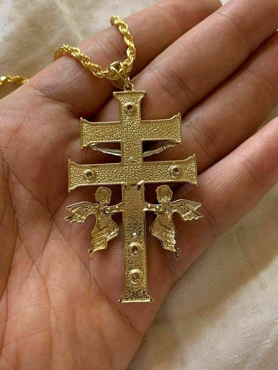 Ciondolo Croce Argento Ciondolo Croce Artisana Con Ambra Baltica