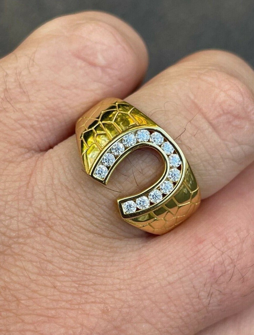 アクセサリー TENDERLOIN SM HORSESHOE RING WITH STONE Tenderloin
