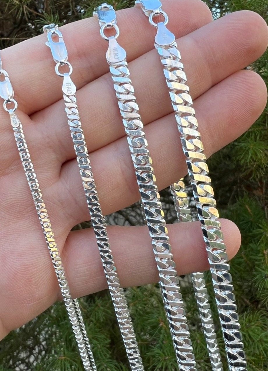 Men s Women s Dollar Cuban Link Chain Solid 925 Sterling Silver