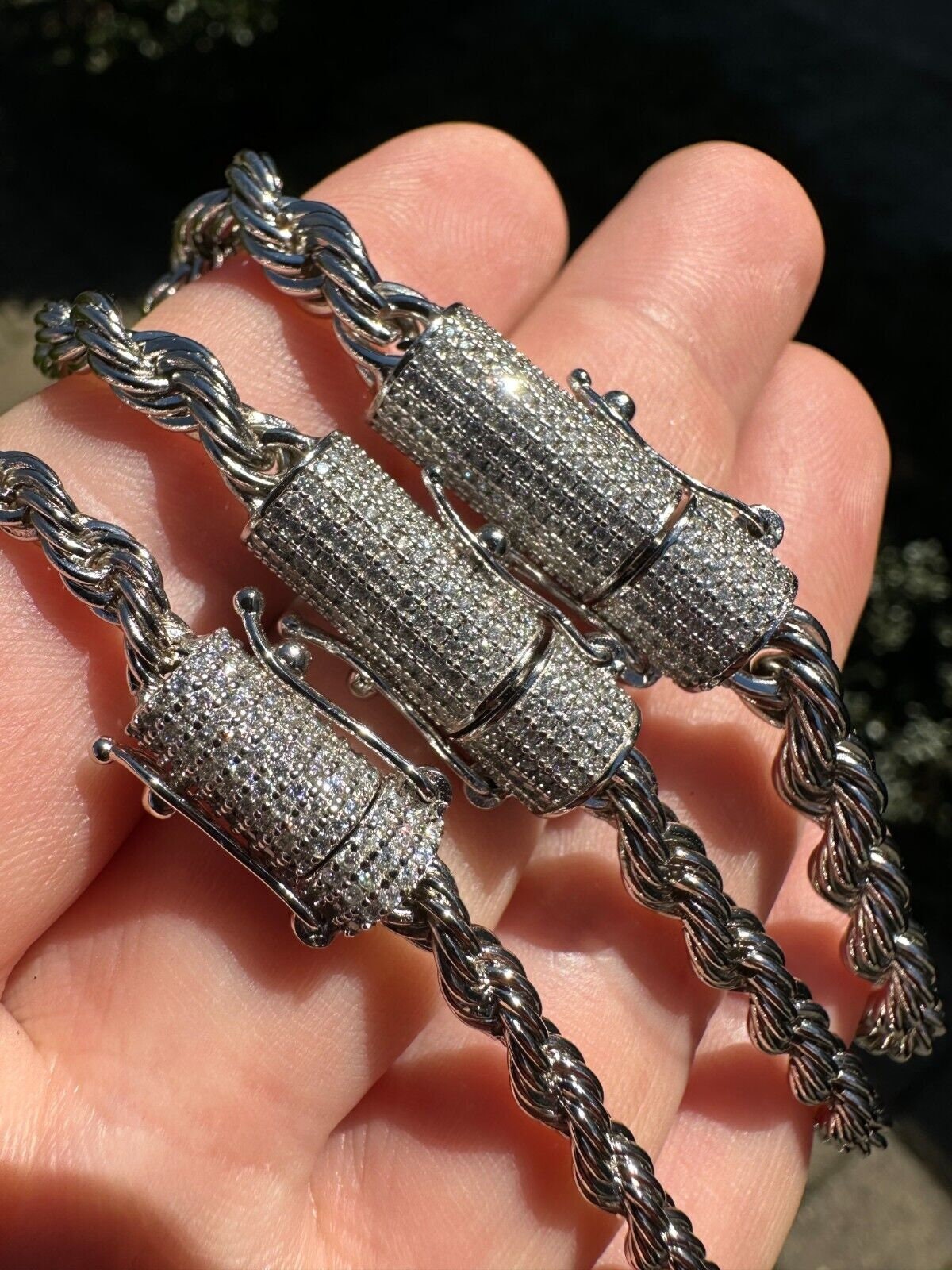 Rope chain diamond on sale clasp