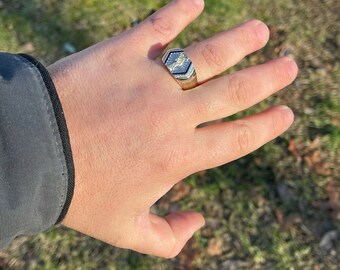 thumbnail interactive-video image 1 of Real Solid 925 Sterling Silver Mens Iced Ring 1 of 9