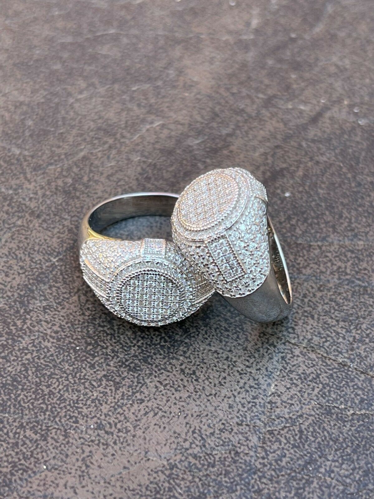 Men's Iced Out Moissanite Round Hip Hop Cluster Pinky Ring