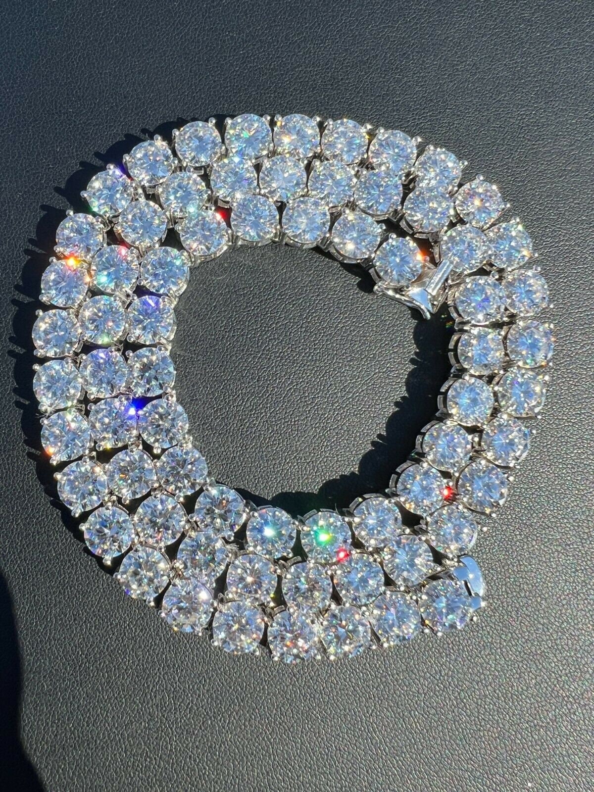 【70％OFF】 Men's BIG Solid MOISSANITE Real 80-174ct Stones Out Iced 8mm アクセサリー