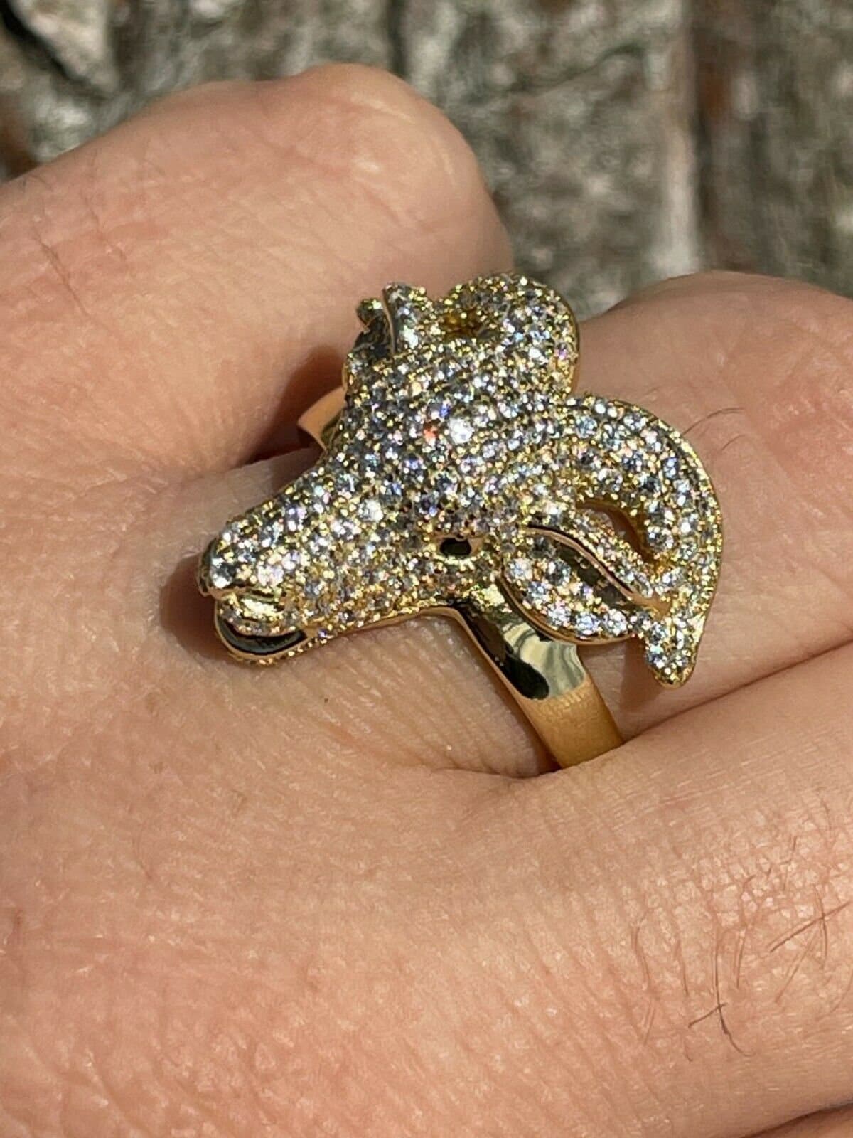 Custom Made GOAT Ring 14k Yellow Gold Over Solid 925