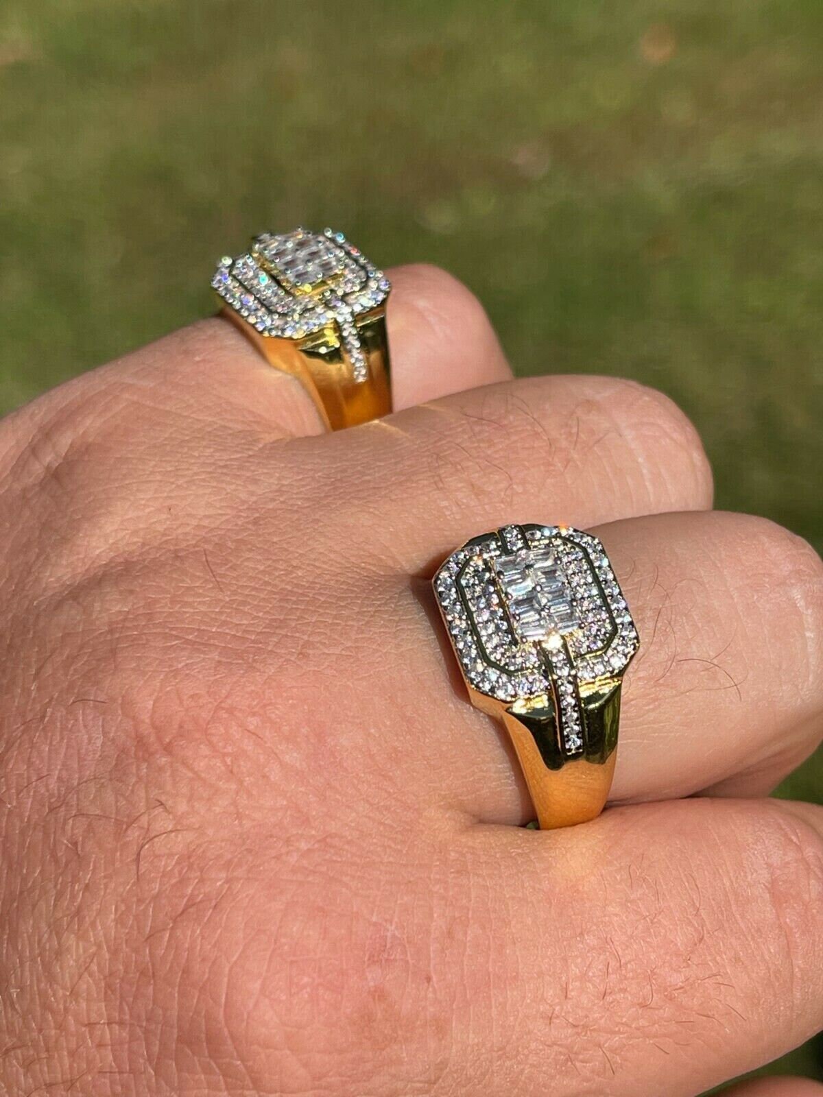 Men's Gold Vermeil Over Solid 925 Sterling Silver Etsy