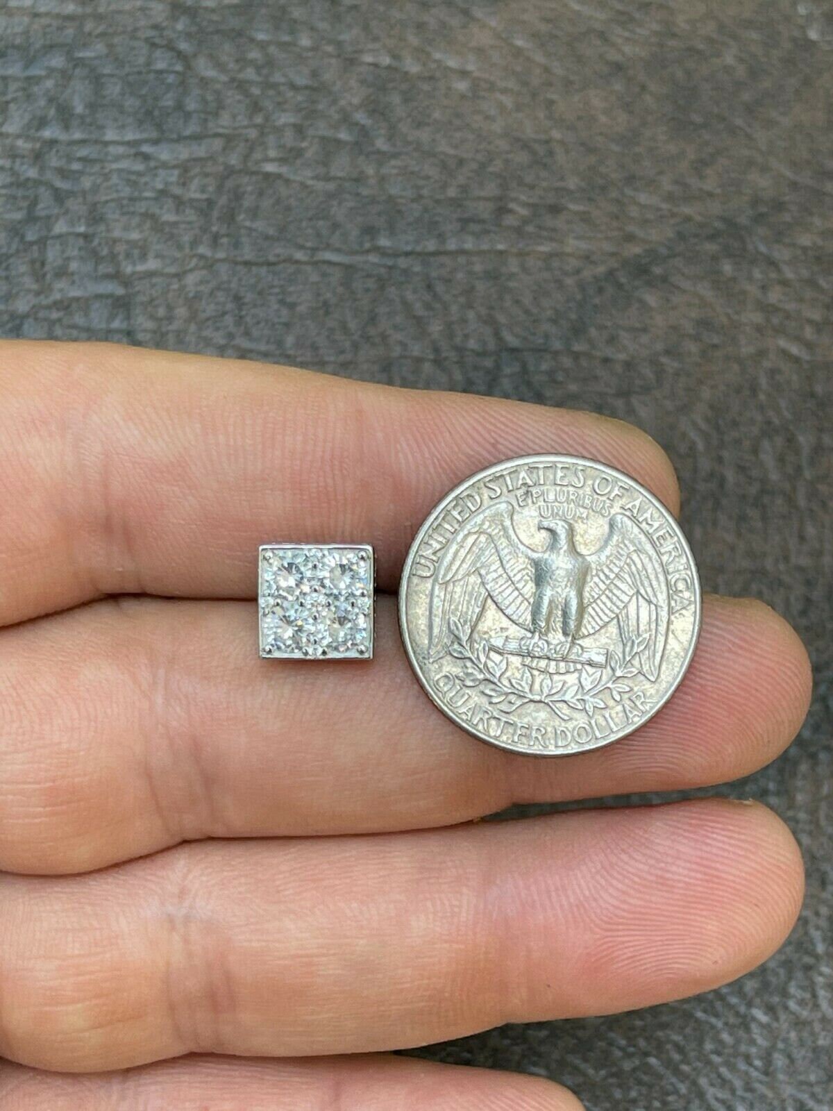 Men's Women's 925 Sterling Silver Iced Out Diamond Stud
