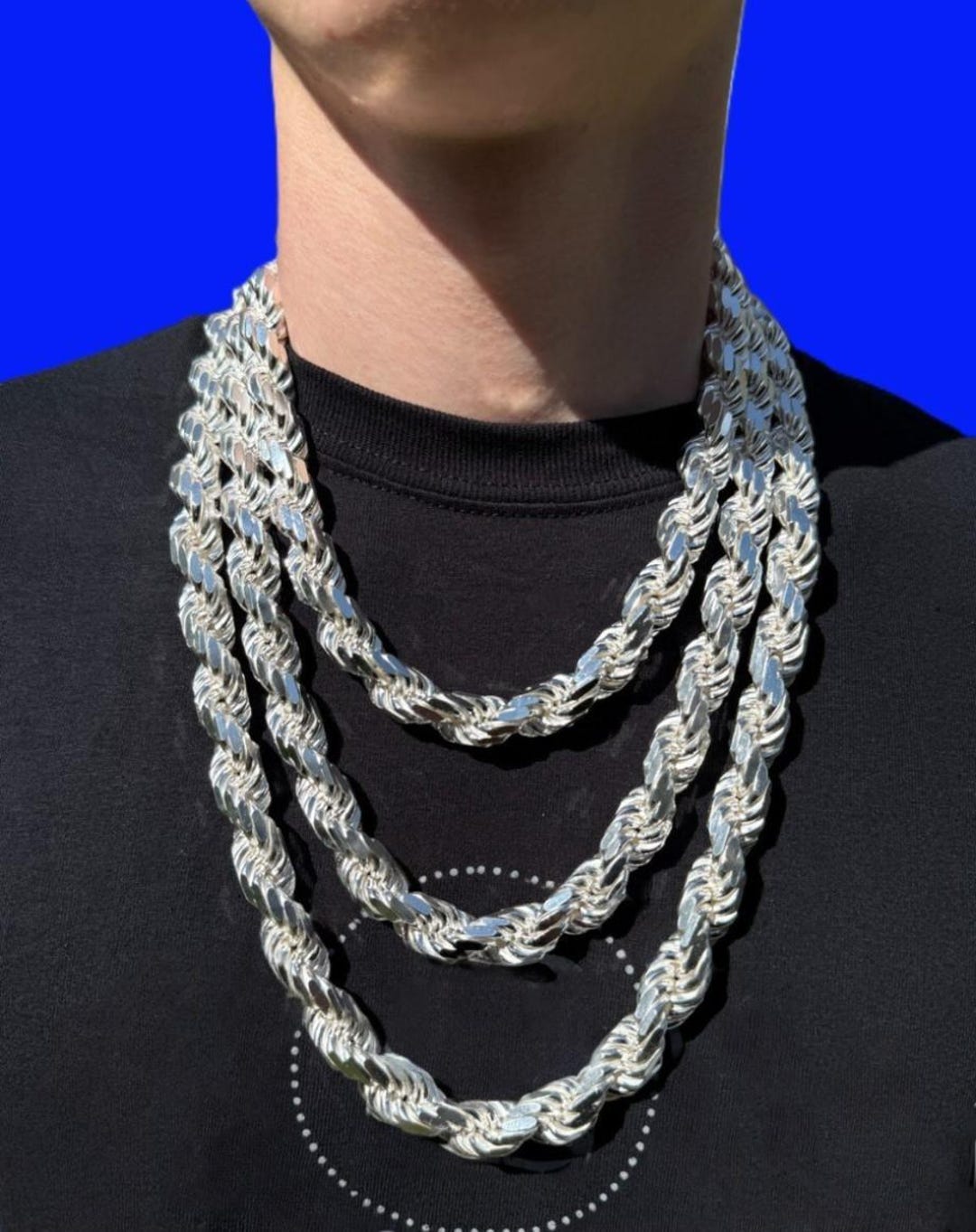 Dookie Ropes 12.5mm Heavy Solid 925 Sterling Silver Rope Chain: Diamond Cut Dookie ...