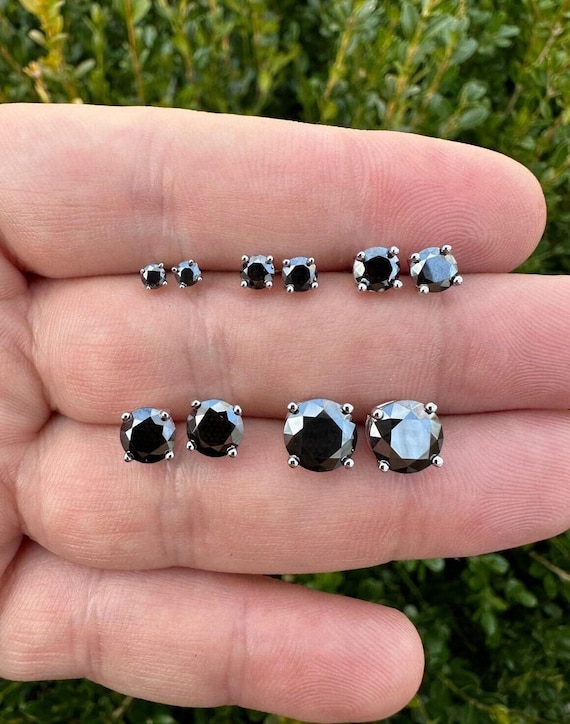 Black moissanite earrings deals