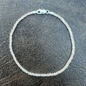 Women's Real Solid 925 Sterling Silver Diamond Cut 3mm Sparkle Rope Margarita Roc Bracelet 6" to 8.5" Lengths Available