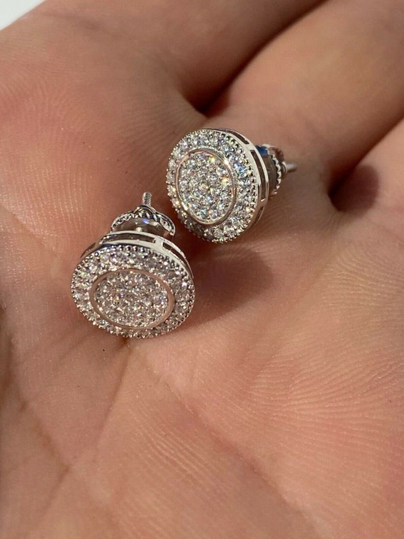 Real iced out earrings hot sale