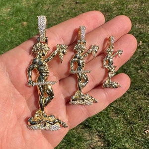 MOISSANITE Solid 925 Sterling Silver, 14k Gold Vermeil PERSEUS holding MEDUSA Head Pendant, Small, Medium & Large,  Passes Diamond Tester!!!