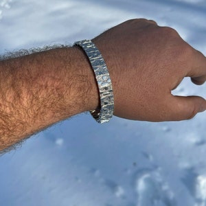 Men's Solid 925 Sterling Silver Mens Nugget Bracelet Heavy 8mm 12mm 16mm, Rapper, Hip-Hop image 5