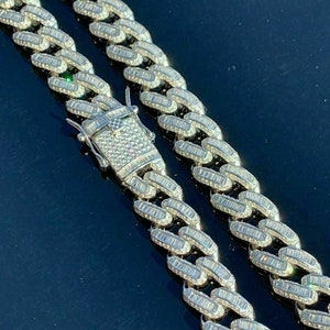 12mm Miami Cuban Link Chain SOLID 925 Sterling Silver Rhodium - Etsy