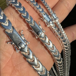 Massives 925 Sterling Silber, 4 mm, 6 mm, 8 mm, 10 mm Breite und 18 "- 28" Länge