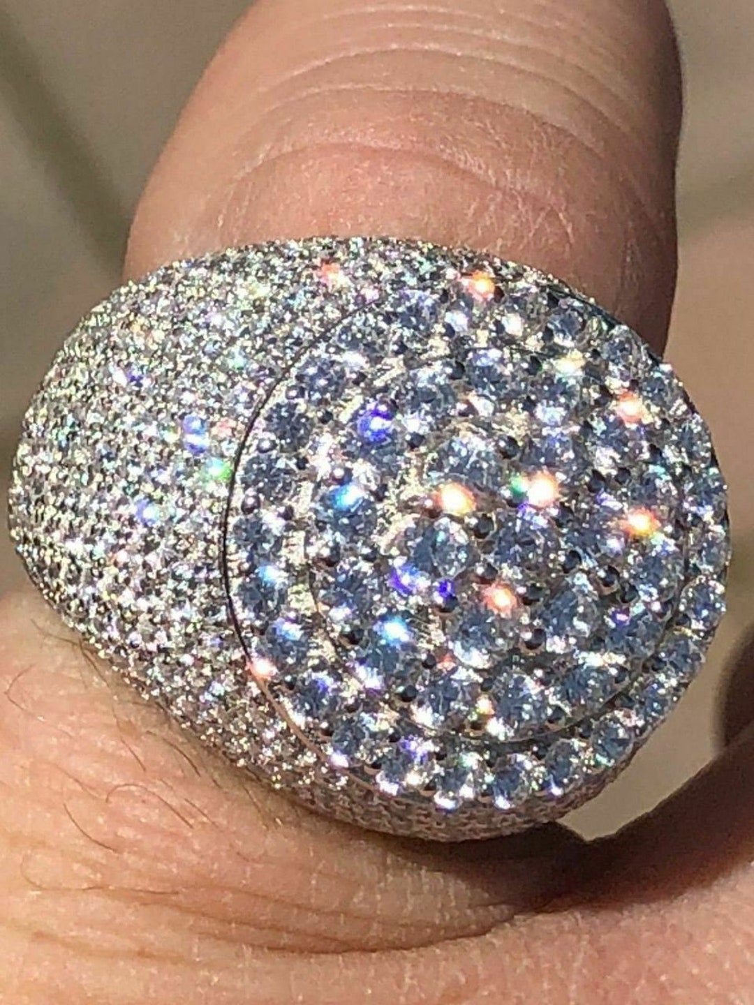 Big diamond pinky ring hotsell